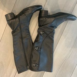 Black Tall Boots Real Leather Made in Italy